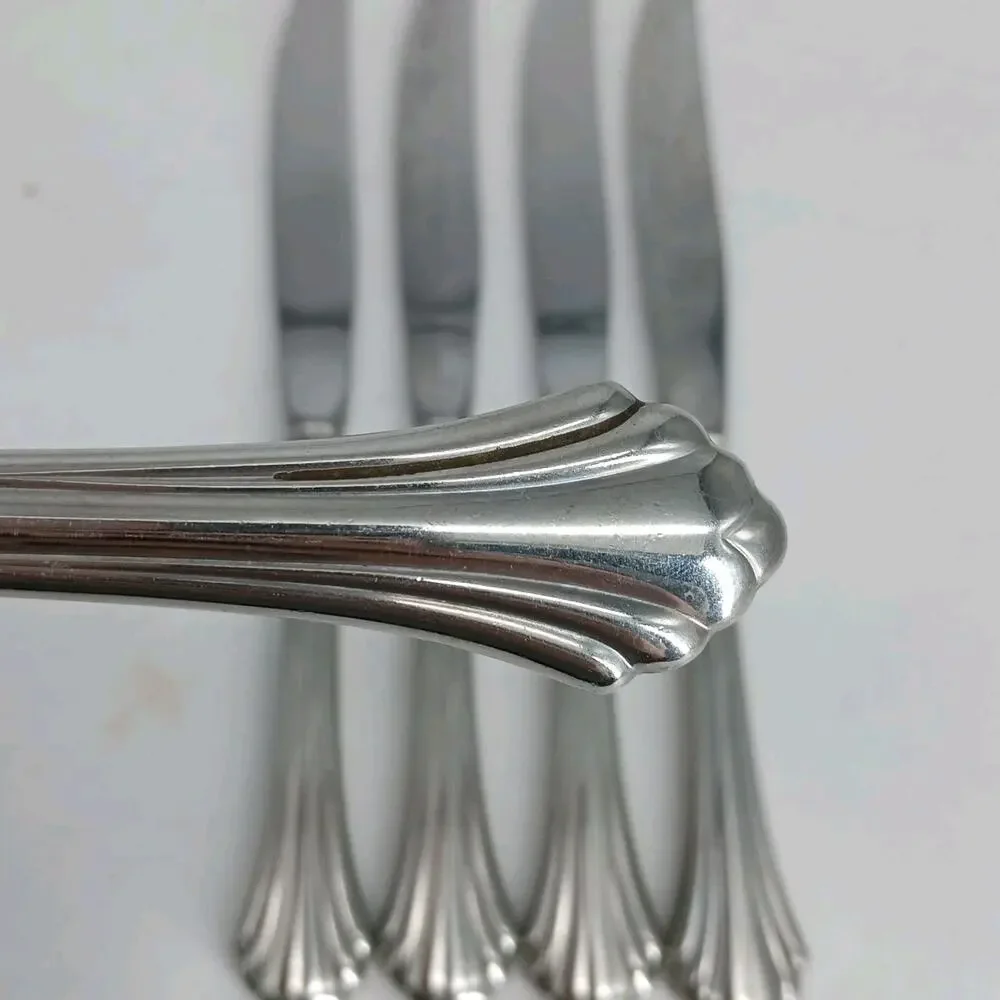 5X BK Oneida Bancroft Butter Knives Glossy Stainless Steel Flatware